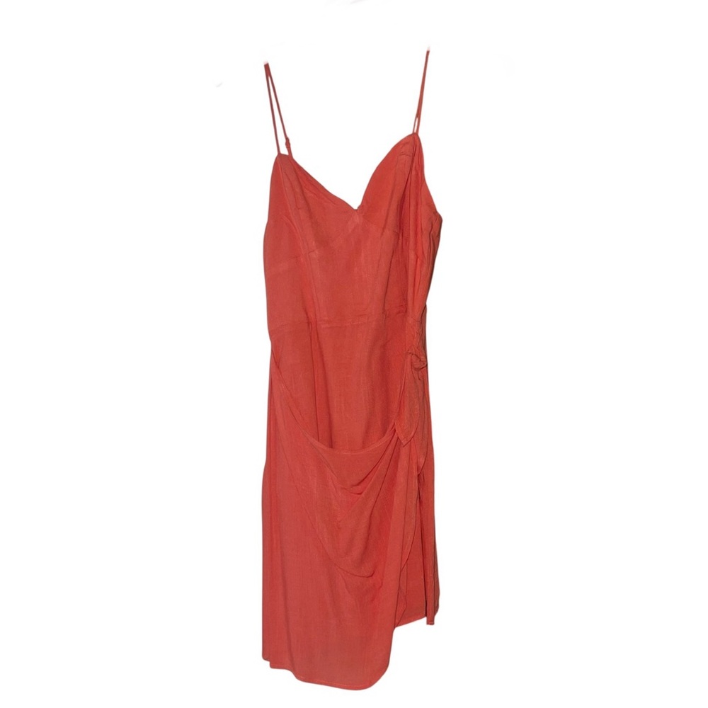 Gianni Bini Asymmetrical Coral Wrap  Dress Sz M